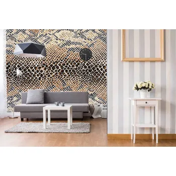 Fototapeta DIMEX | Samolepicí vliesová fototapeta na zeď Hadí textura MA-5-2584 | 375 x 250 cm | béžová, černá, hnědá + Samolepicí vliesová fototapeta na stěnu DIMEX Hadí textura MA52584 v rozměru 375 x 250 cm