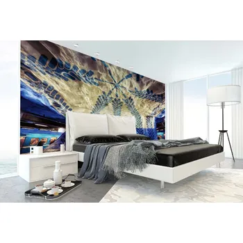 Fototapeta DIMEX | Samolepicí vliesová fototapeta na zeď Barevná architektura MA-5-2818 | 375 x 250 cm | modrá, bílá, hnědá + Samolepicí vliesová fototapeta na stěnu DIMEX Barevná architektura MA52818 v rozměru 375 x 250 cm