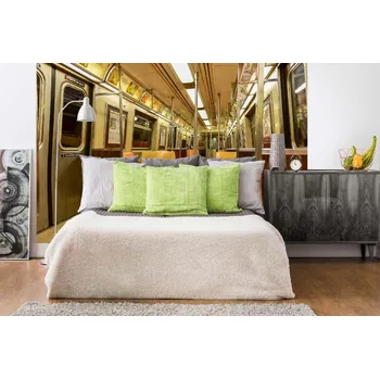 Fototapeta DIMEX | Samolepicí vliesová fototapeta na zeď Metro v New York City MA-5-2909 | 375 x 250 cm | žlutá, hnědá, šedá + Samolepicí vliesová fototapeta na stěnu DIMEX Metro v New York City MA52909 v rozměru 375 x 250 cm