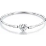 Elenys stříbrný pevný platinovaný náramek na přívěsky