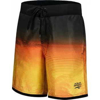 Pánské plavky Aqua-Speed Nolan pánské plavecké šortky černá-oranžová Velikost oblečení: M