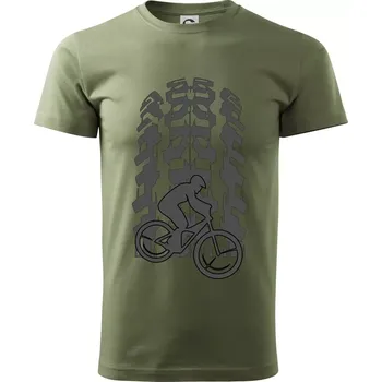 Pánské tričko Pneumatika MTB - Klasické pánské triko vyšší gramáže - L ( Khaki )