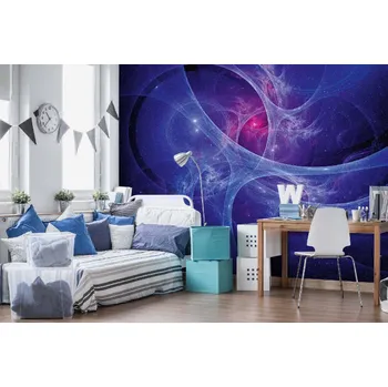 Fototapeta DIMEX | Samolepicí vliesová fototapeta na zeď Systém synapse MA-5-2293 | 375 x 250 cm | modrá, fialová, černá, růžová + Samolepicí vliesová fototapeta na stěnu DIMEX Systém synapse MA52293 v rozměru 375 x 250 cm