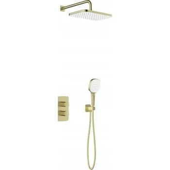 Vodovodní baterie Podomítková sprchová baterie KFA Armatura MALAGA BRUSHED GOLD zlatá