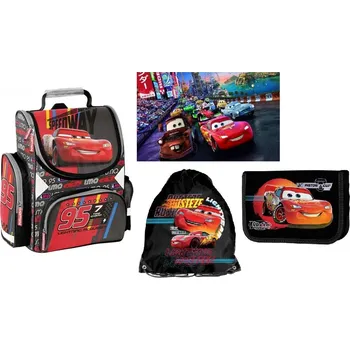 Školní batoh Školní sada set 3ks Cars Rusteze batoh, penál, sáček
