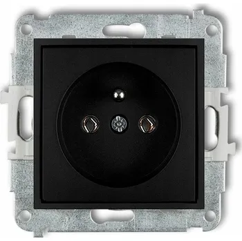 Elektrická zásuvka Jednoduchá zásuvka s uzemněním Karlik Mini černá 12MGP-1z