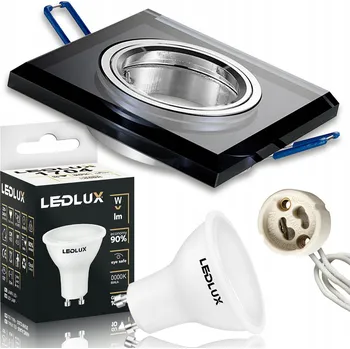 Žárovka Halogenové skleněné čtvercové svítidlo + LED žárovka GU10 12W 3 BARVY