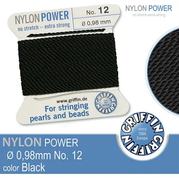Nit NYLON Power velmi pevná nit GRIFFIN síla nitě 0,98mm Barva Black