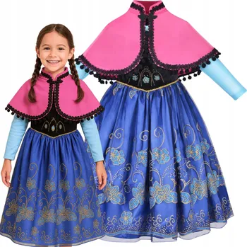Karnevalový kostým KOSTÝM PŘEVLEK ŠATY ANNA KRÁLOVNA LEDU PRINCEZNA NA KARNEVAL 128 134