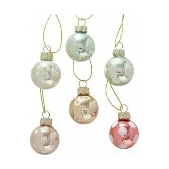 Vánoční dekorace Pastelové vánoční Vánoční Baňky BOLTZE , sada 12 kusů , průměr 3 cm