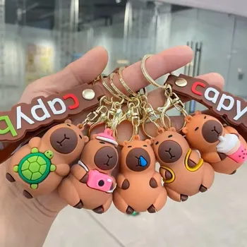 Přívěsek na klíče Přívěsek figurka KAPYBARA s bubble tea