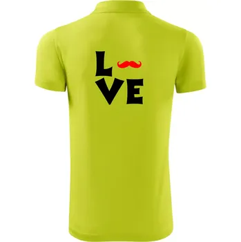 Pánská košile Love mustache - Polokošile Victory sportovní (dresovina) - 2XL ( Limetková )