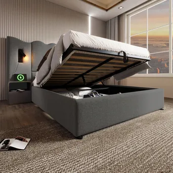 Postel Jednolůžková dřevěná postel Arhatreya 160x200 cm šedá