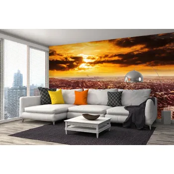 Fototapeta DIMEX | Samolepicí vliesová fototapeta na zeď Pohled na Hollywood MA-5-2972 | 375 x 250 cm | bílá, žlutá, hnědá + Samolepicí vliesová fototapeta na stěnu DIMEX Pohled na Hollywood MA52972 v rozměru 375 x 250 cm