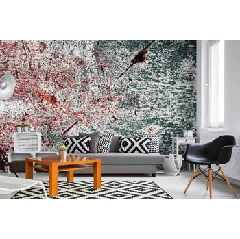 Fototapeta DIMEX | Samolepicí vliesová fototapeta na zeď Postříkaný kovový povrch MA-5-2411 | 375 x 250 cm | modrá, červená, černá + Samolepicí vliesová fototapeta na stěnu DIMEX Postříkaný kovový povrch MA52411 v rozměru 375 x 250 cm