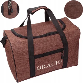 Cestovní taška Cestovní taška do letadla Gracio Příruční zavazadlo HNĚDÁ s popruhem 40x30x20 cm