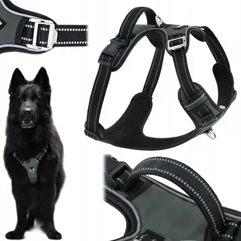 Postroj pro psa Postroj pro velkého psa, silný HUGGY DOGGY, šedý, XL