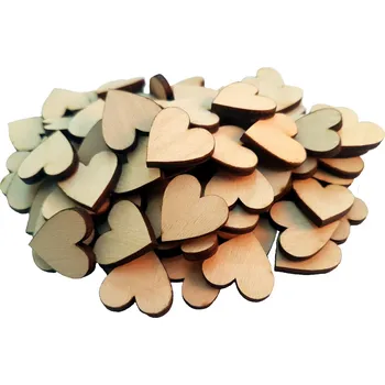 Obraz DŘEVĚNÉ SRDÍČKO 1,5 cm 100 ks DECOUPAGE srdce
