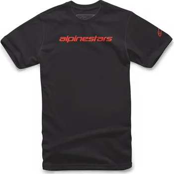 ALPINESTARS triko LINEAR WORDMARK black/warm red - L