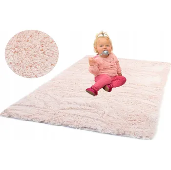 Koberec MĚKKÝ PLYŠOVÝ KOBEREC PRATELNÝ RŮŽOVÝ 60X180 CM