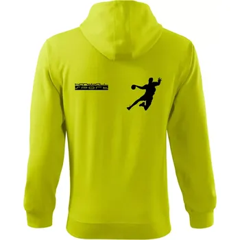 Pánská móda Handball sport - Mikina s kapucí na zip trendy zipper - S ( Limetková )