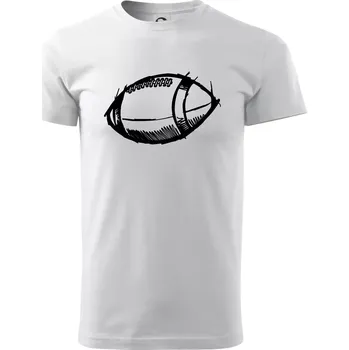 Pánské tričko Americký fotbal míč skica - Klasické pánské triko vyšší gramáže - 3XL ( Bílá )