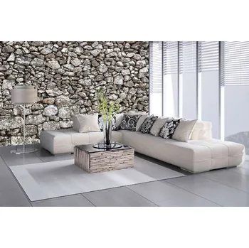 Fototapeta DIMEX | Samolepicí vliesová fototapeta na zeď Venkovní kamenná zeď MA-5-2380 | 375 x 250 cm | šedá + Samolepicí vliesová fototapeta na stěnu DIMEX Venkovní kamenná stěnu DIMEX MA52380 v rozměru 375 x 250 cm