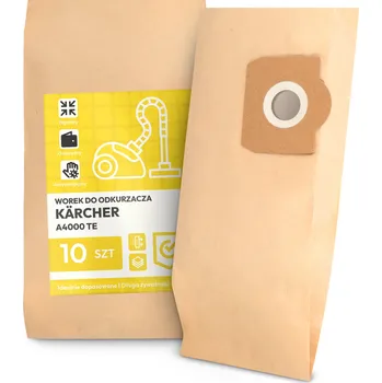 Sáček do vysavače 10x SÁČEK do VYSAVAČE Kärcher A4000 TE PAPÍROVÝ Sáčky VELKÉ OBJEMNÉ Silné
