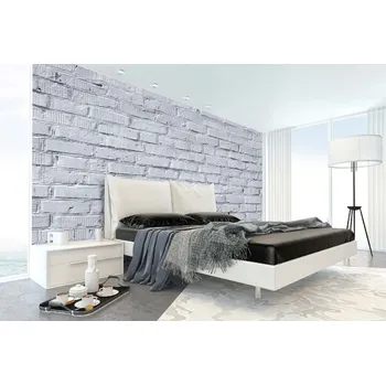 Fototapeta DIMEX | Samolepicí vliesová fototapeta na zeď Textura bílé cihlové stěny MA-5-2687 | 375 x 250 cm | bílá + Samolepicí vliesová fototapeta na stěnu DIMEX Textura bílé cihlové stěny MA52687 v rozměru 375 x 250 cm