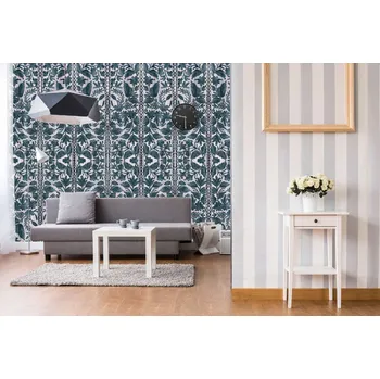 Fototapeta DIMEX | Samolepicí vliesová fototapeta na zeď Abstraktní vzor látky MA-5-2537 | 375 x 250 cm | zelená, bílá + Samolepicí vliesová fototapeta na stěnu DIMEX Abstraktní vzor látky MA52537 v rozměru 375 x 250 cm