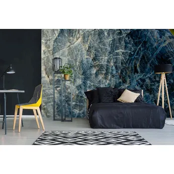 Fototapeta DIMEX | Samolepicí vliesová fototapeta na zeď Kamenná přírodní textura MA-5-2468 | 375 x 250 cm | modrá, černá, hnědá, šedá + Samolepicí vliesová fototapeta na stěnu DIMEX Kamenná přírodní textura MA52468 v rozměru 375 x 250 cm