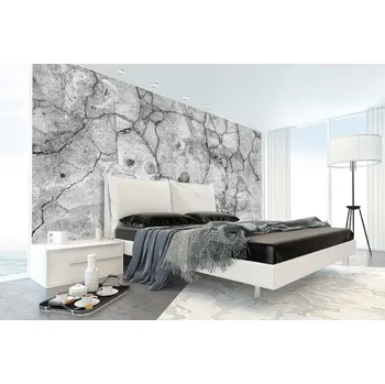 Fototapeta DIMEX | Samolepicí vliesová fototapeta na zeď Prasklá betonová textura MA-5-2646 | 375 x 250 cm | černá, šedá + Samolepicí vliesová fototapeta na stěnu DIMEX Prasklá betonová textura MA52646 v rozměru 375 x 250 cm