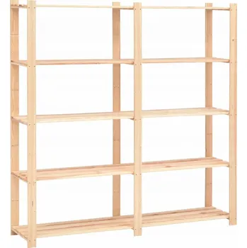 Dílenský regál Regál s 5 policemi, 170x38x170 cm, masivní borovice, 5