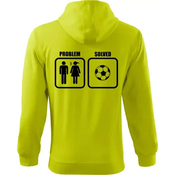 Pánská mikina Problém fotbal - Mikina s kapucí na zip trendy zipper - S ( Limetková )