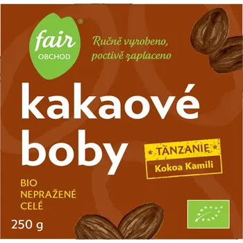 Fairobchod Bio nepražené kakaové boby Tanzanie Kokoa Kamili, 250 g