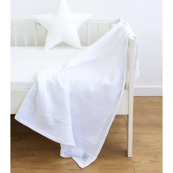 Zavinovačka MUŠELÍNOVÁ DEKA ZAVINOVAČKA 95 x 95 cm Mušelín bavlna 100% Bílá