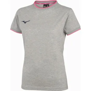 Dámské tričko Mizuno Tee - Heather Grey/PinkFuo Velikost: XXL
