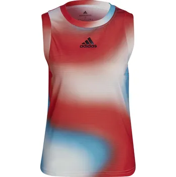 Dámský tenisový top Adidas Mel Match Tank W - white/vivid red/skyrus Vícebarevný (XS)