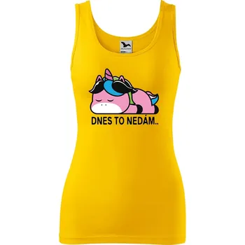 Dámské tílko s potiskem Dnes to nedám Velikost: 2XL, Barva: Žlutá
