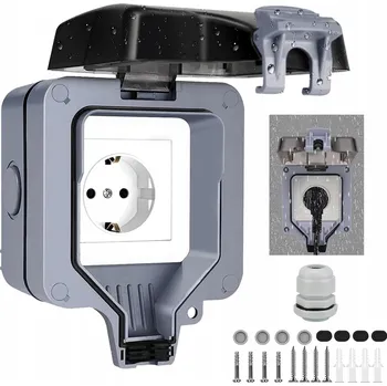 Elektrická zásuvka VENKOVNÍ ZAHRADNÍ VODOTĚSNÁ ZÁSUVKA IP66 250V