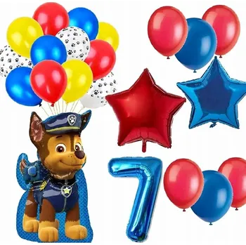 Balónek BALÓNKY SADA k narozeninám 7 LET Paw Tlapková patrola