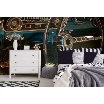 Fototapeta DIMEX | Samolepicí vliesová fototapeta na zeď Kokpit řidiče MA-5-2922 | 375 x 250 cm | modrá, černá, metalická + Samolepicí vliesová fototapeta na stěnu DIMEX Kokpit řidiče MA52922 v rozměru 375 x 250 cm