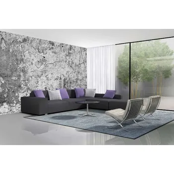 Fototapeta DIMEX | Samolepicí vliesová fototapeta na zeď Fragment stěny s rýhami MA-5-2643 | 375 x 250 cm | šedá + Samolepicí vliesová fototapeta na stěnu DIMEX Fragment stěny s rýhami MA52643 v rozměru 375 x 250 cm