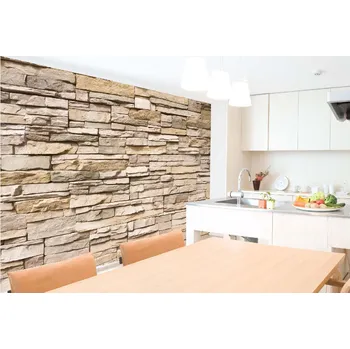 Fototapeta DIMEX | Samolepicí vliesová fototapeta na zeď Obložení z umělého kamene MA-5-2393 | 375 x 250 cm | béžová, hnědá + Samolepicí vliesová fototapeta na stěnu DIMEX Obložení z umělého kamene MA52393 v rozměru 375 x 250 cm