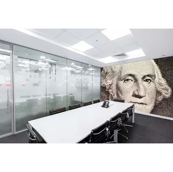 Fototapeta DIMEX | Samolepicí vliesová fototapeta na zeď Washingtonův portrét na dolaru MA-5-2954 | 375 x 250 cm | bílá, šedá + Samolepicí vliesová fototapeta na stěnu DIMEX Washingtonův portrét na dolaru MA52954 v rozměru 375 x 250 cm