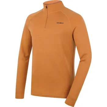 Pánské oblečení Husky Pánská merino mikina Aron Zip M mustard Velikost: L
