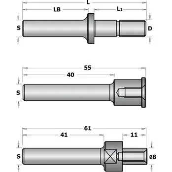 Fréza IGM CMT C924 Trn talířové frézy s podložkami - S=12mm, M=8mm, L1=47mm, C92413000