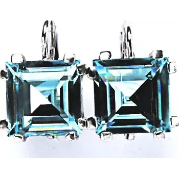 Náušnice Stříbrné náušnice Swarovski krystal akvamarin - NK1196 (Stříbrné náušnice Swarovski)