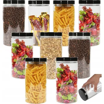 Dóza na potraviny Nádoby na potraviny POLSKÉ Zavařovací Sklenice plastová 1,5 l na těstoviny 1500 ml x 9