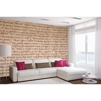 Fototapeta DIMEX | Samolepicí vliesová fototapeta na zeď Starodávný text MA-5-2117 | 375 x 250 cm | černá, hnědá + Samolepicí vliesová fototapeta na stěnu DIMEX Starodávný text MA52117 v rozměru 375 x 250 cm